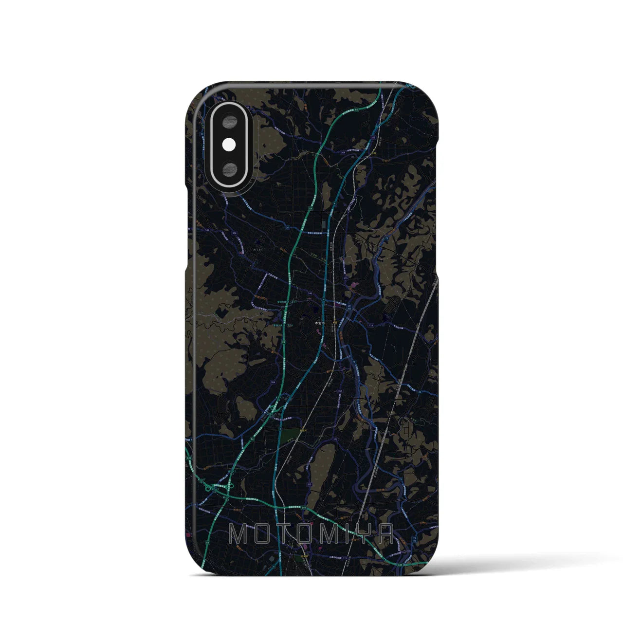 【本宮(福島県)】地図柄iPhoneケース(バックカバータイプ)