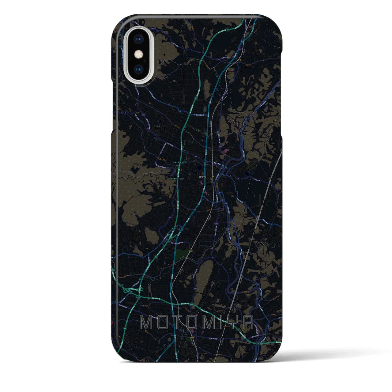 【本宮(福島県)】地図柄iPhoneケース(バックカバータイプ)