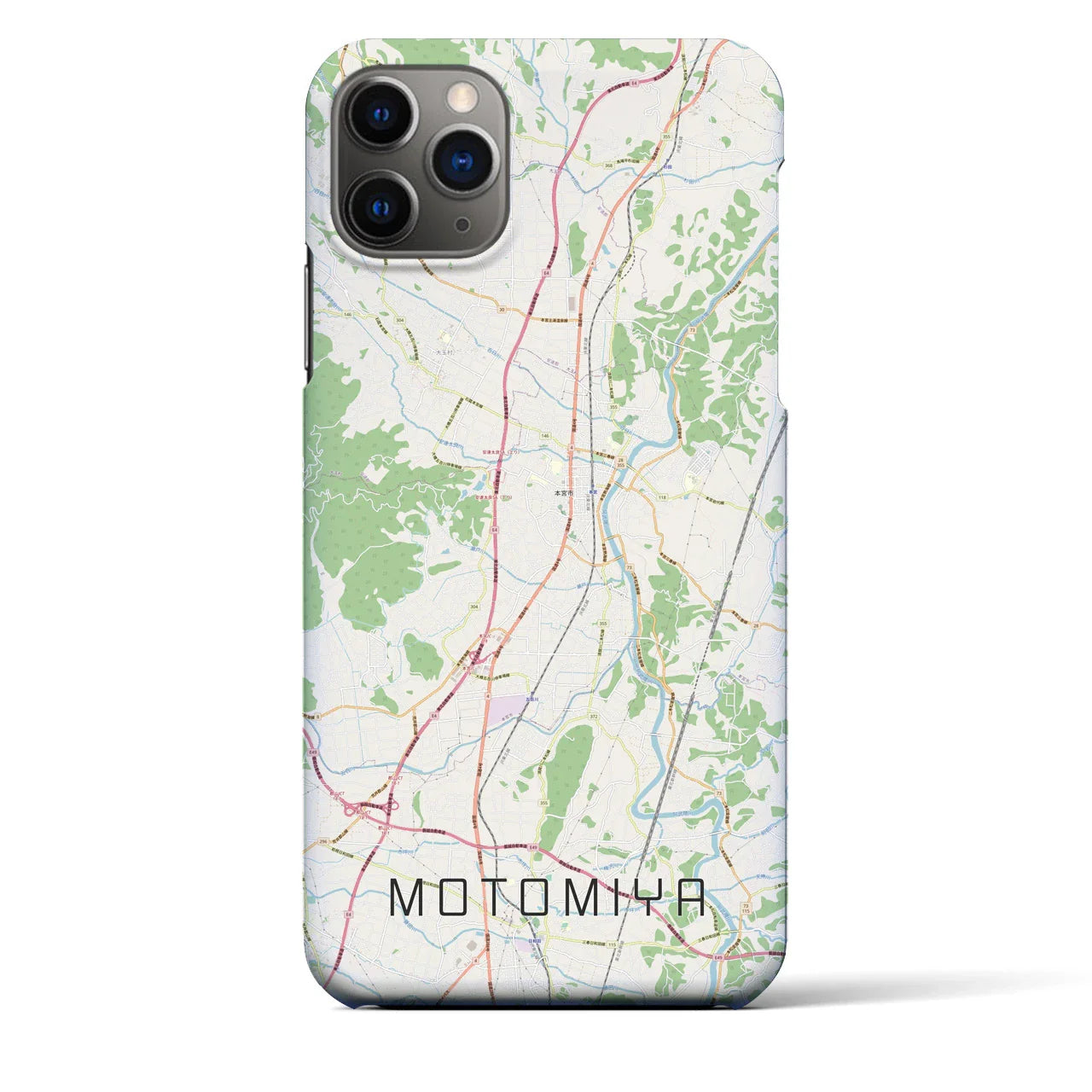 【本宮(福島県)】地図柄iPhoneケース(バックカバータイプ)