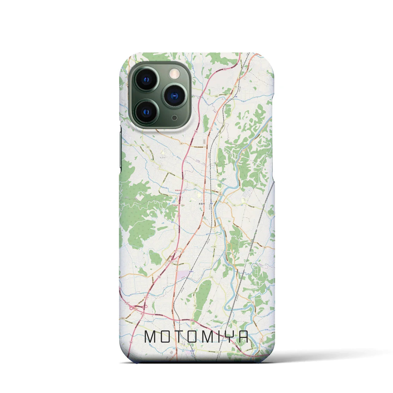 【本宮(福島県)】地図柄iPhoneケース(バックカバータイプ)