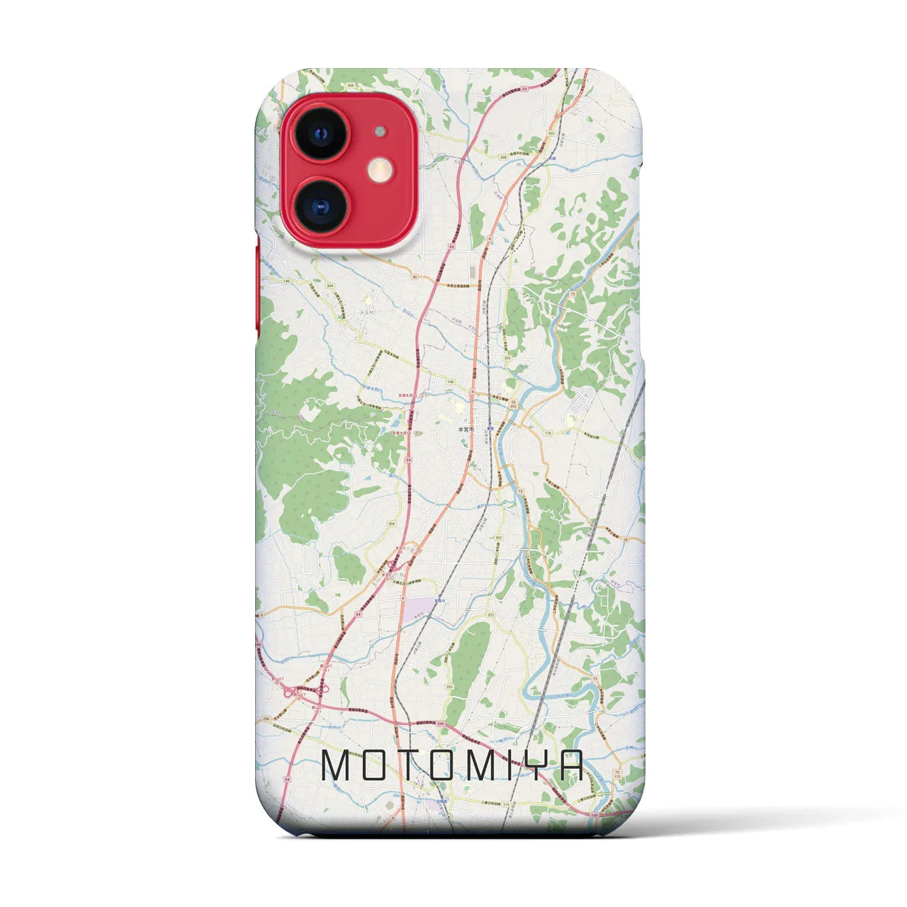 【本宮(福島県)】地図柄iPhoneケース(バックカバータイプ)