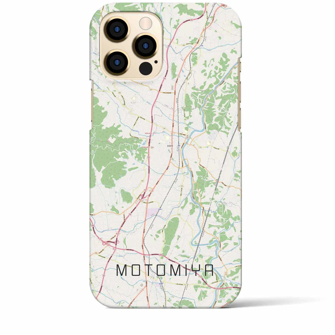 【本宮(福島県)】地図柄iPhoneケース(バックカバータイプ)