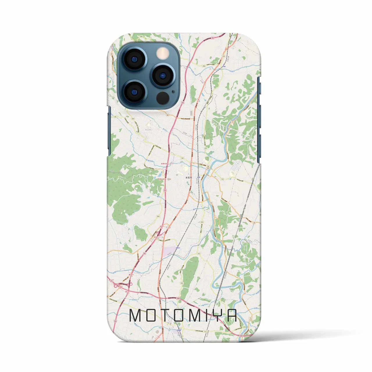 【本宮(福島県)】地図柄iPhoneケース(バックカバータイプ)