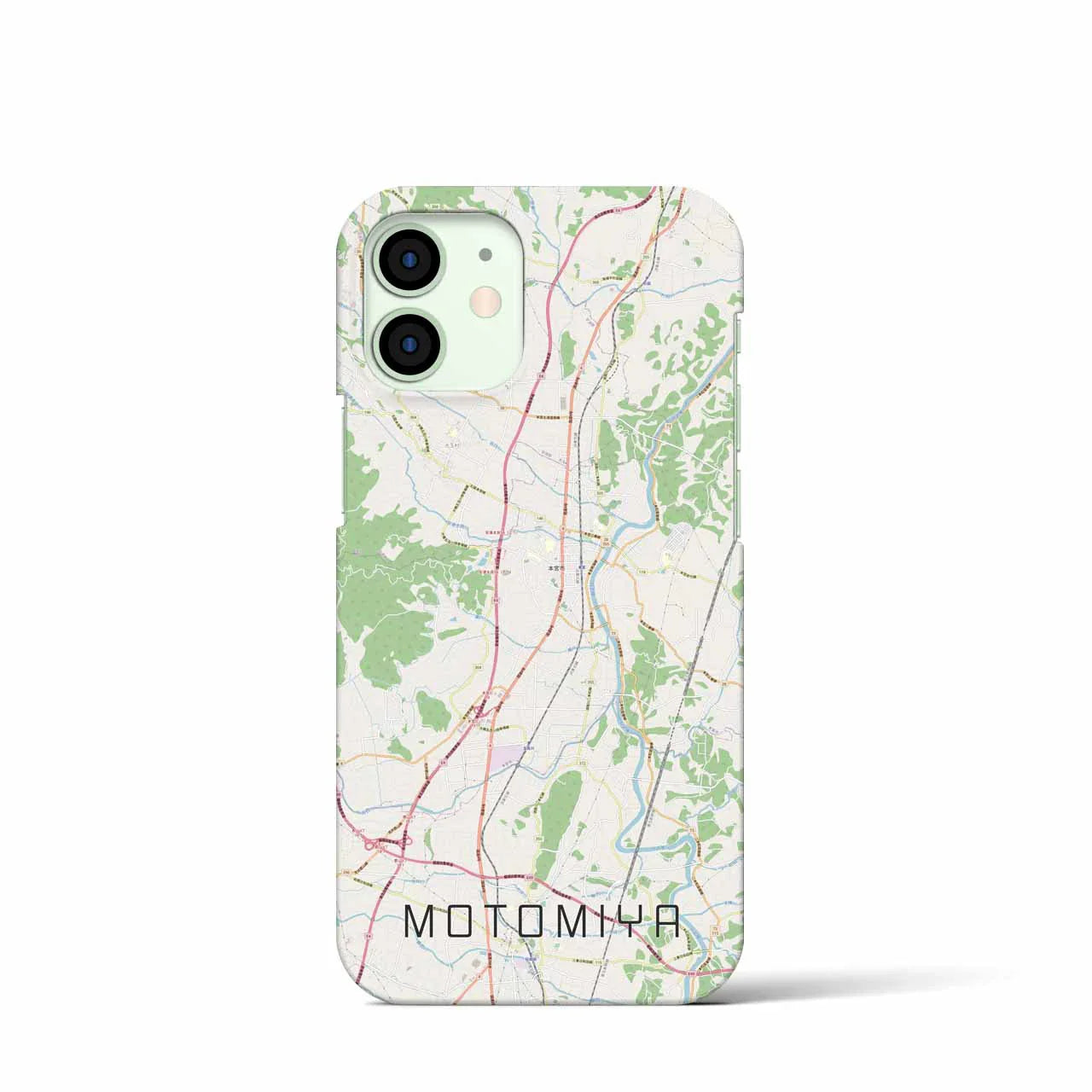 【本宮(福島県)】地図柄iPhoneケース(バックカバータイプ)