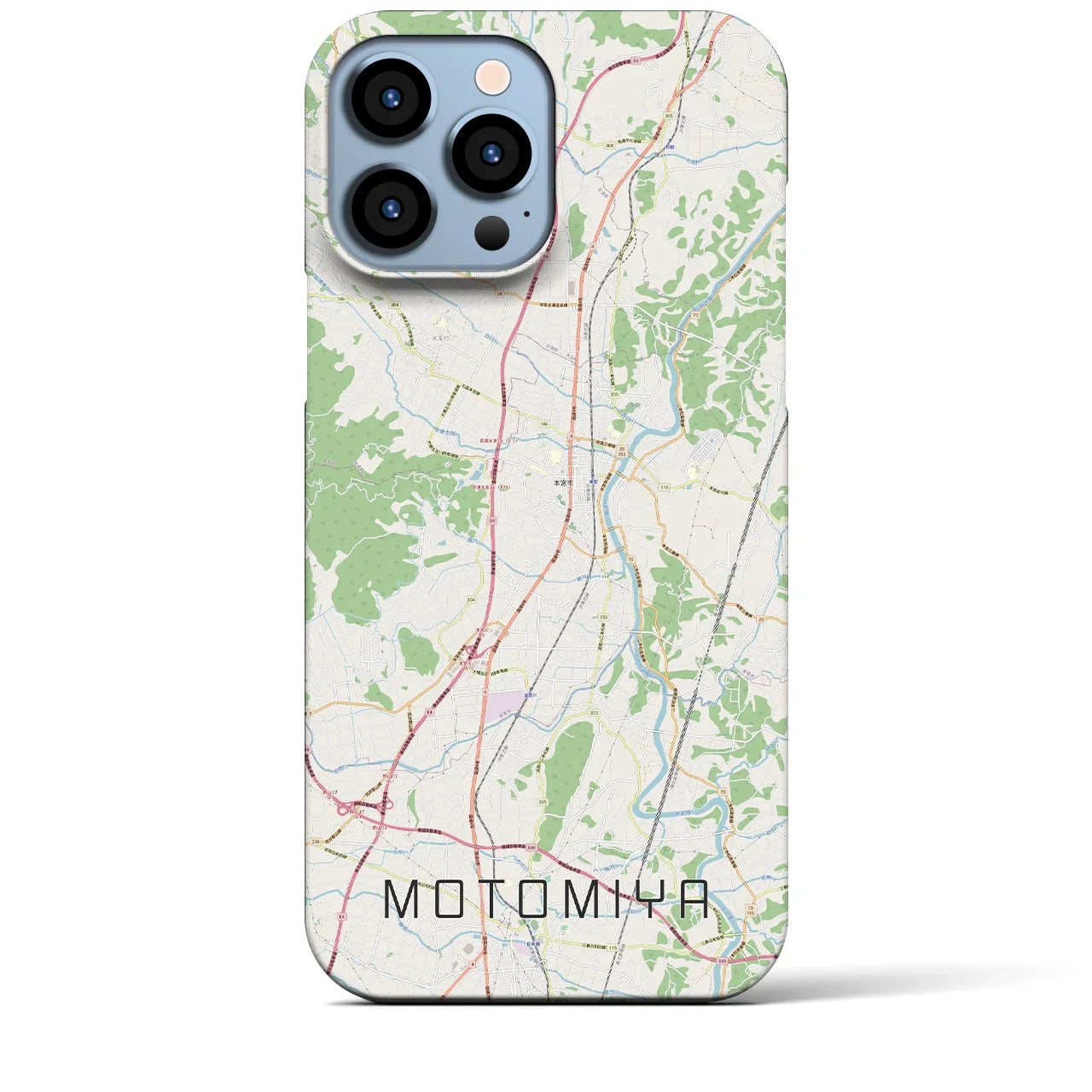 【本宮(福島県)】地図柄iPhoneケース(バックカバータイプ)