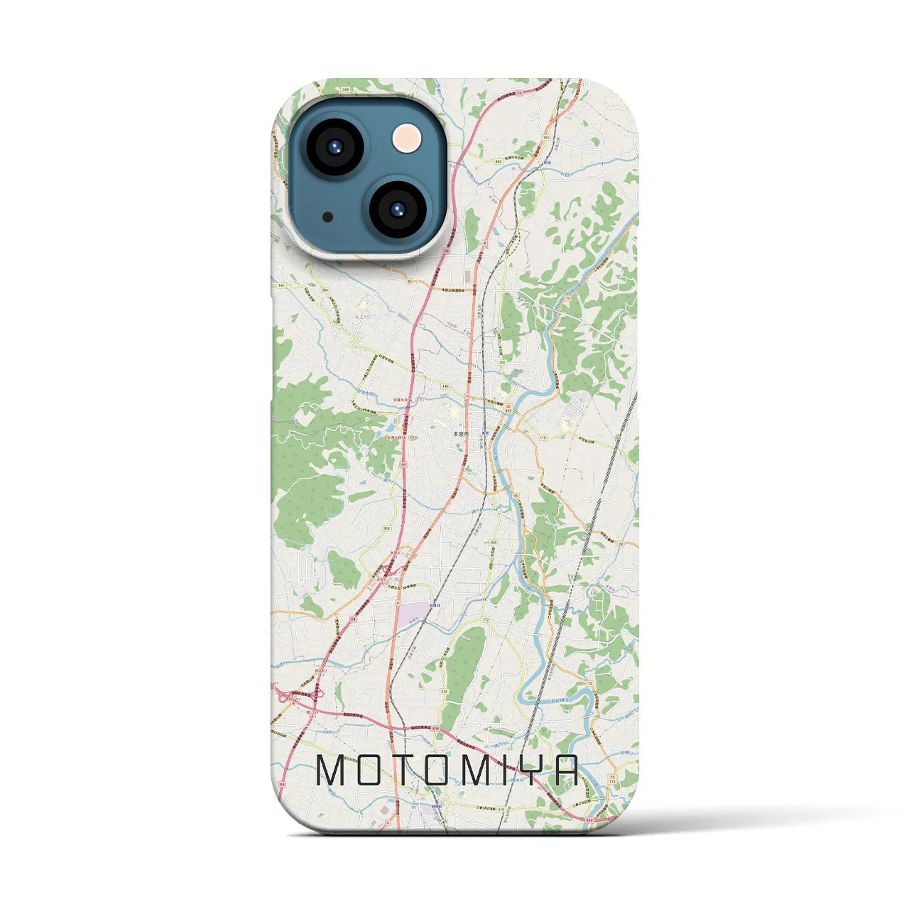 【本宮(福島県)】地図柄iPhoneケース(バックカバータイプ)