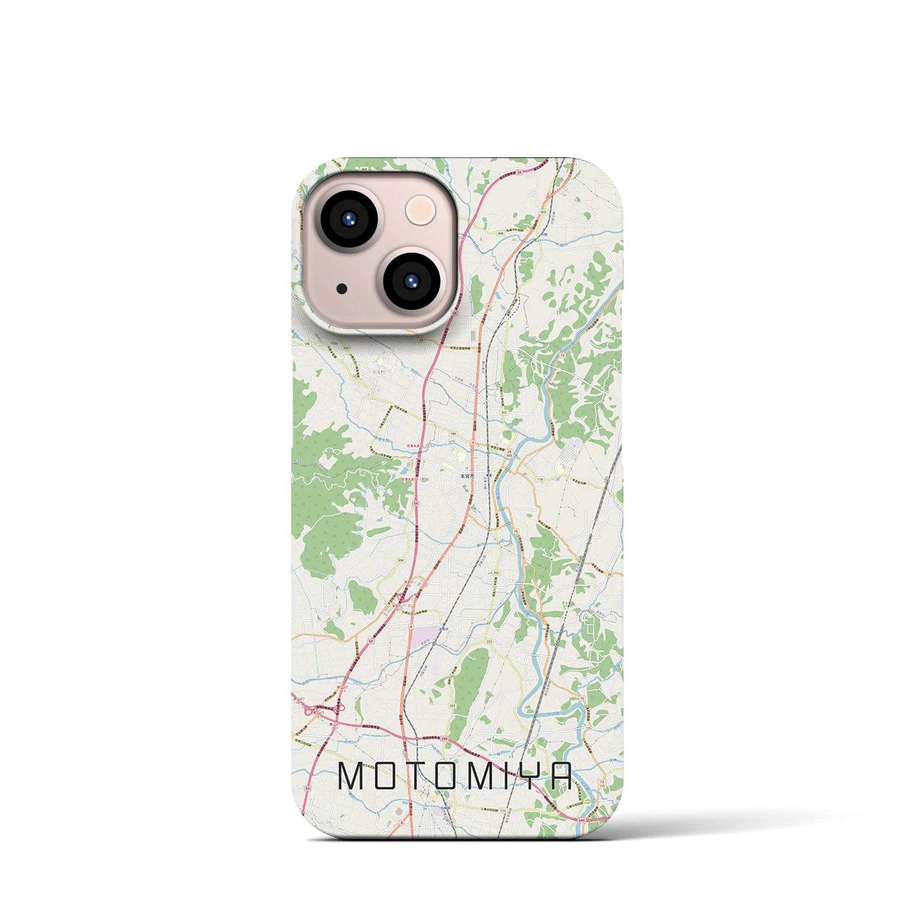 【本宮(福島県)】地図柄iPhoneケース(バックカバータイプ)