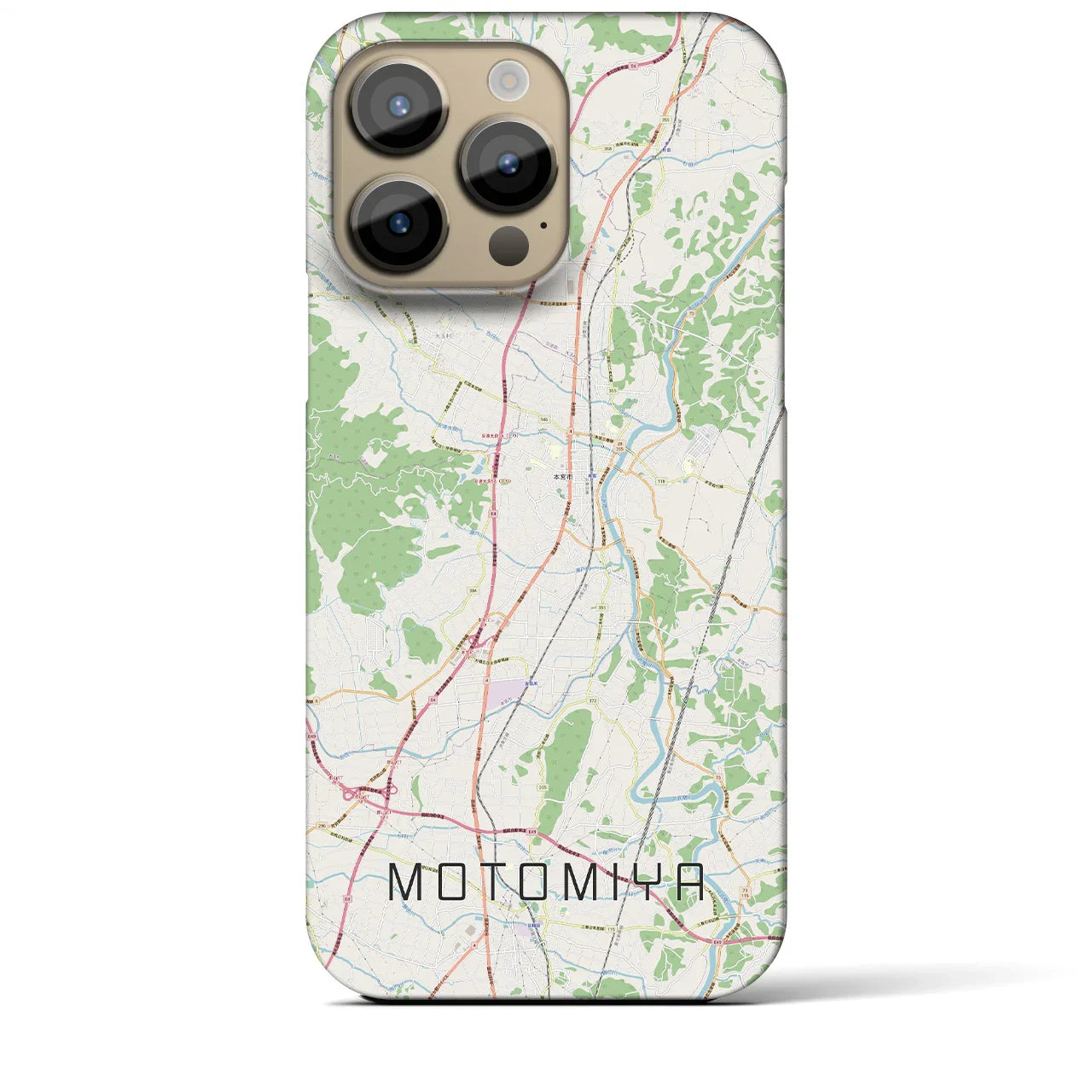 【本宮(福島県)】地図柄iPhoneケース(バックカバータイプ)