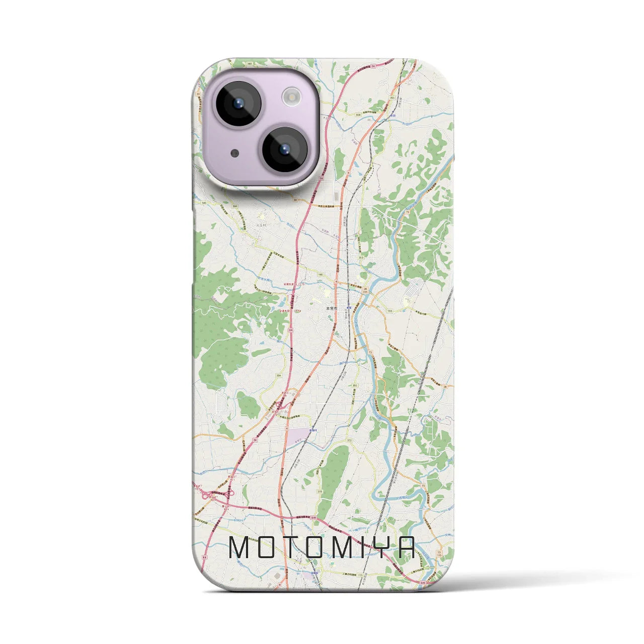 【本宮(福島県)】地図柄iPhoneケース(バックカバータイプ)