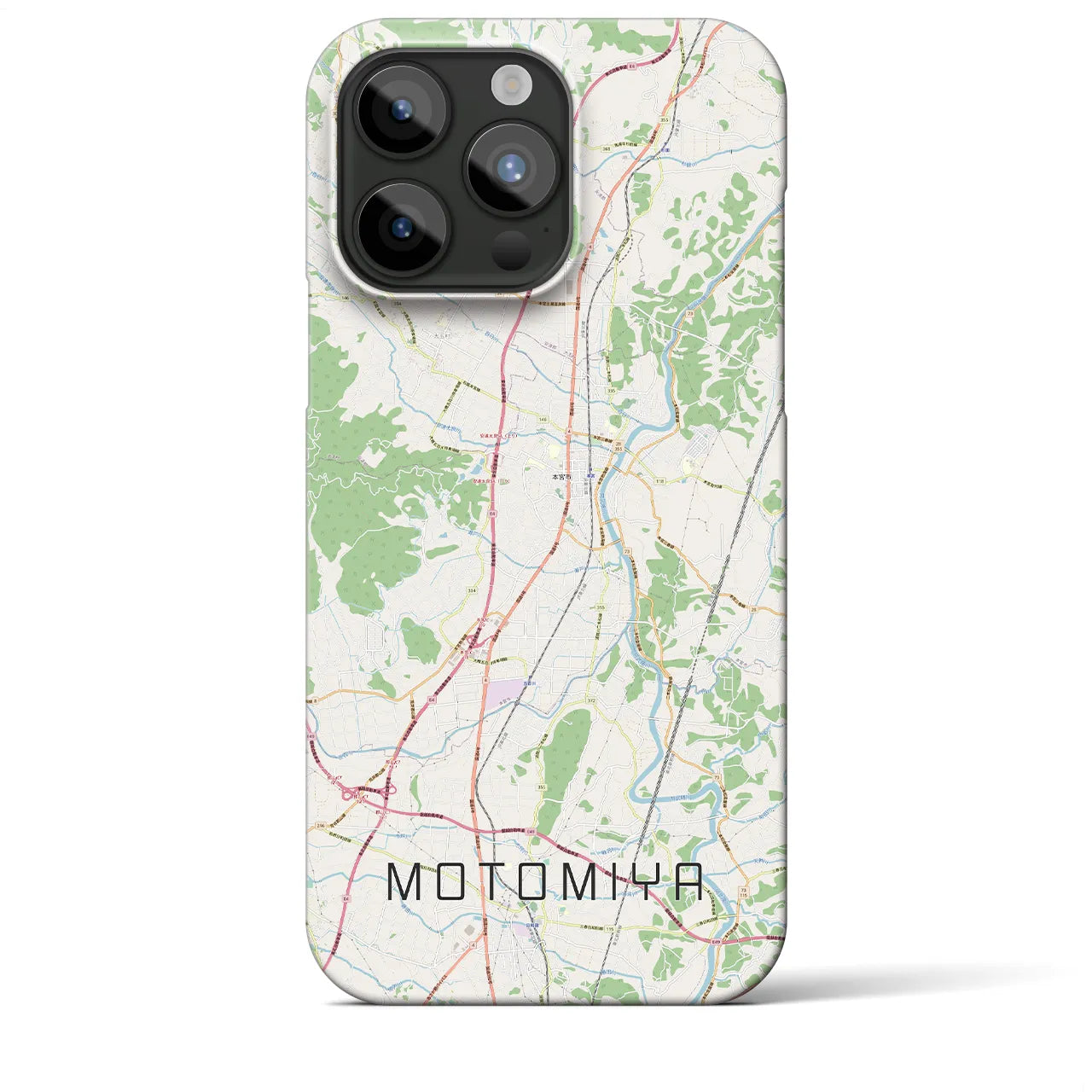 【本宮(福島県)】地図柄iPhoneケース(バックカバータイプ)