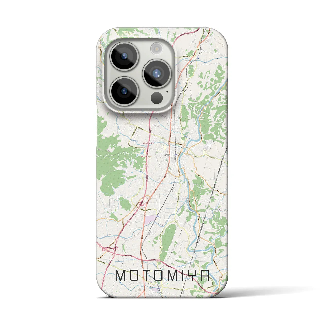 【本宮(福島県)】地図柄iPhoneケース(バックカバータイプ)