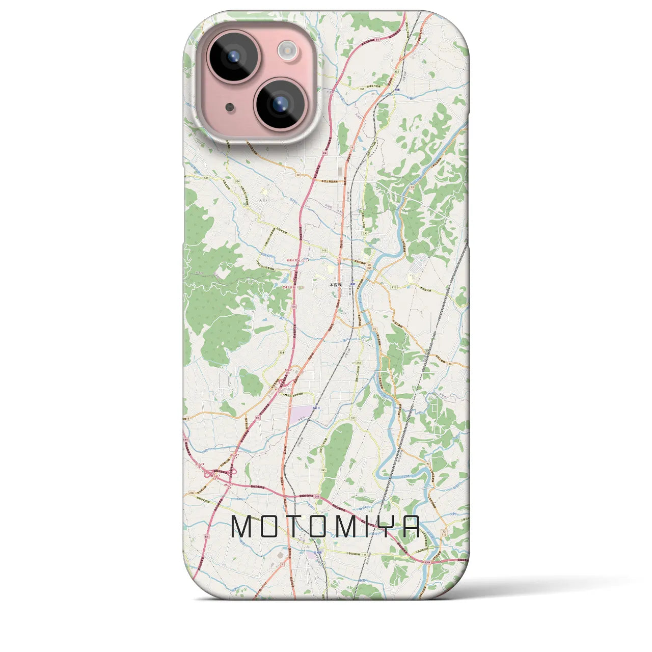 【本宮(福島県)】地図柄iPhoneケース(バックカバータイプ)