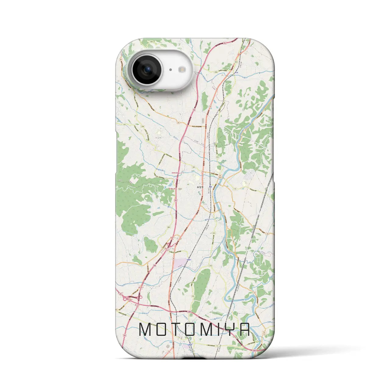 【本宮(福島県)】地図柄iPhoneケース(バックカバータイプ)