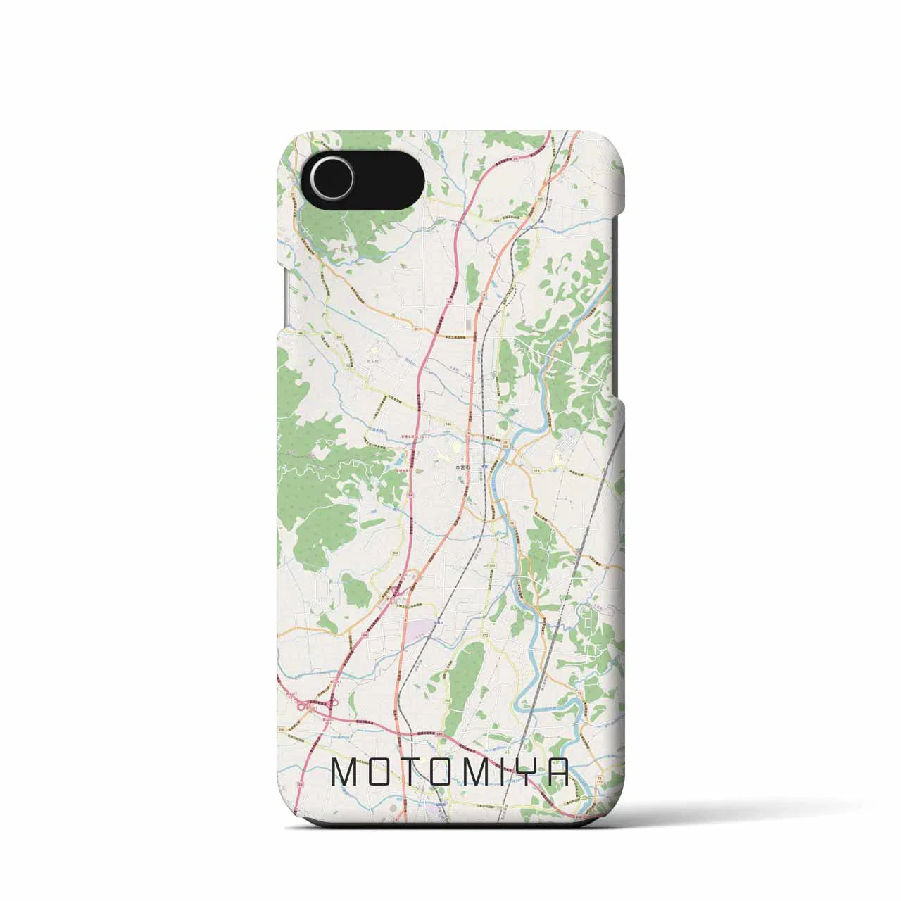 【本宮(福島県)】地図柄iPhoneケース(バックカバータイプ)