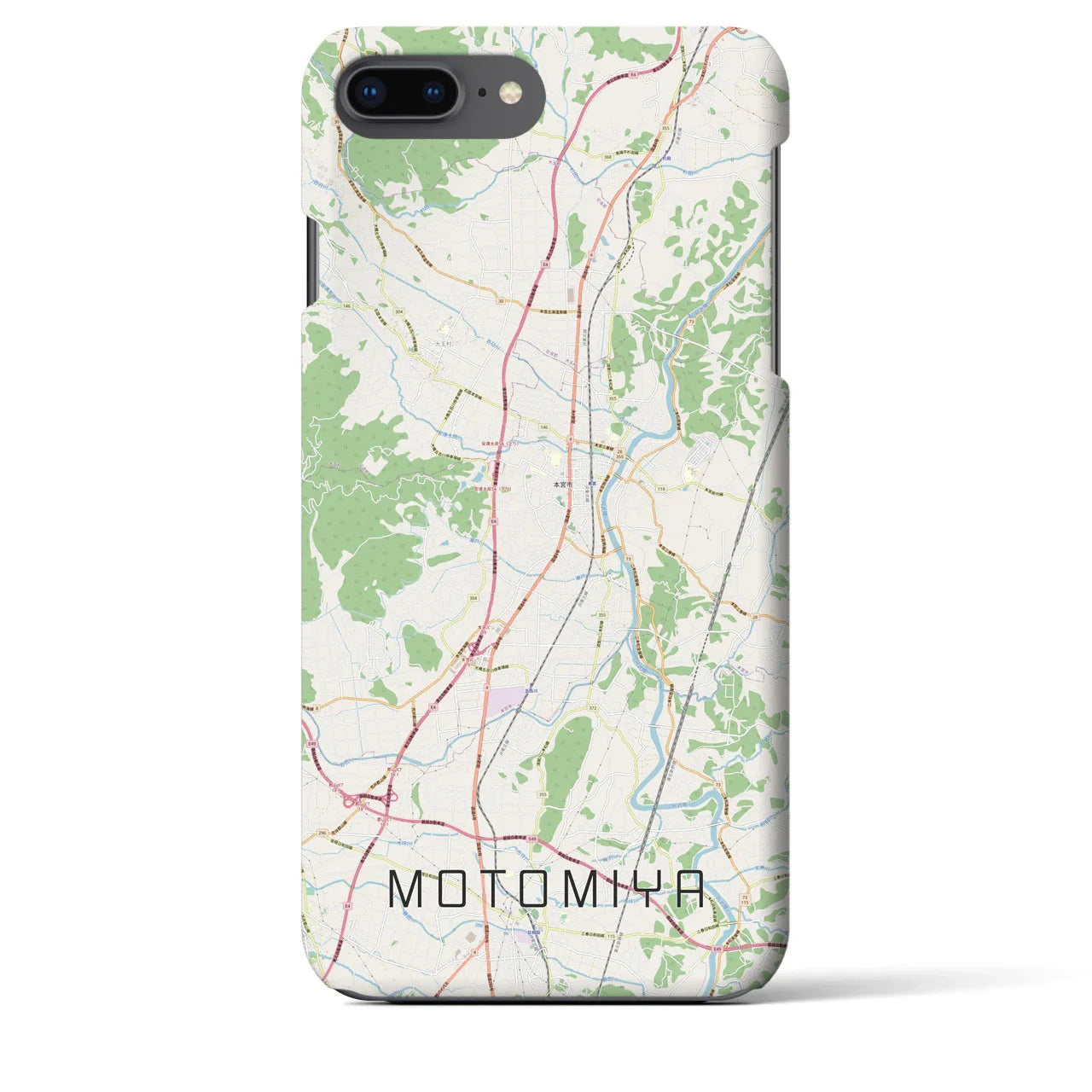 【本宮(福島県)】地図柄iPhoneケース(バックカバータイプ)