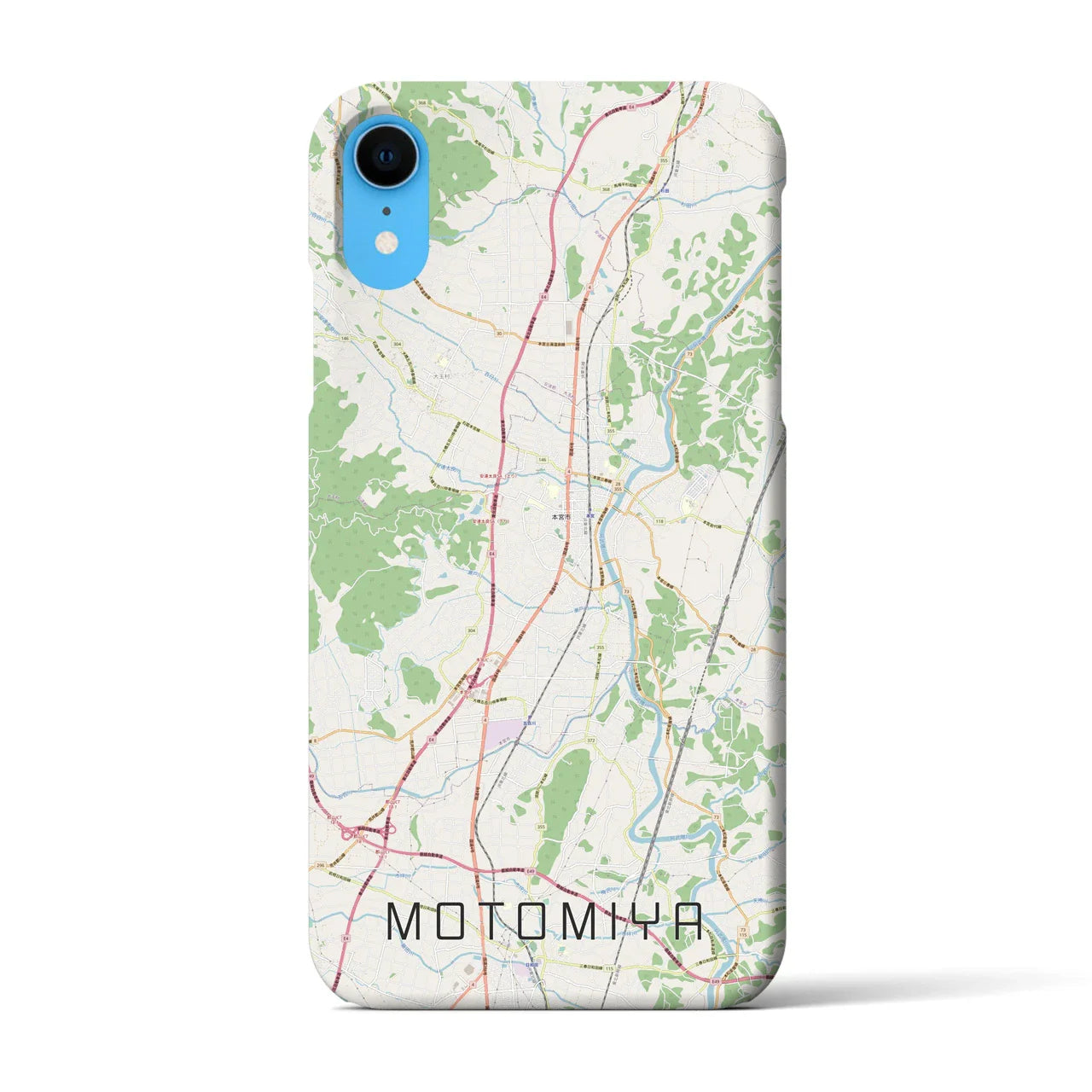 【本宮(福島県)】地図柄iPhoneケース(バックカバータイプ)