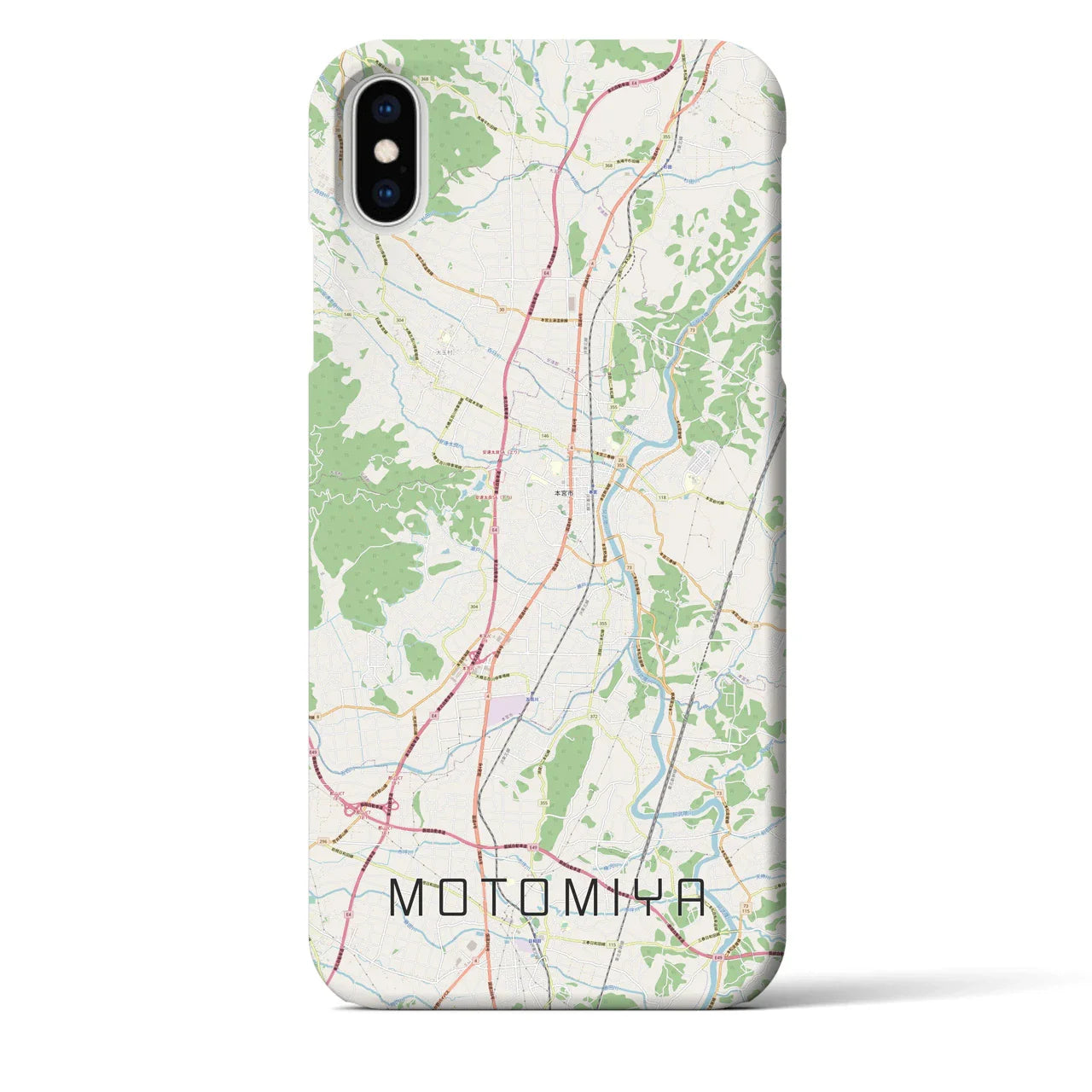 【本宮(福島県)】地図柄iPhoneケース(バックカバータイプ)