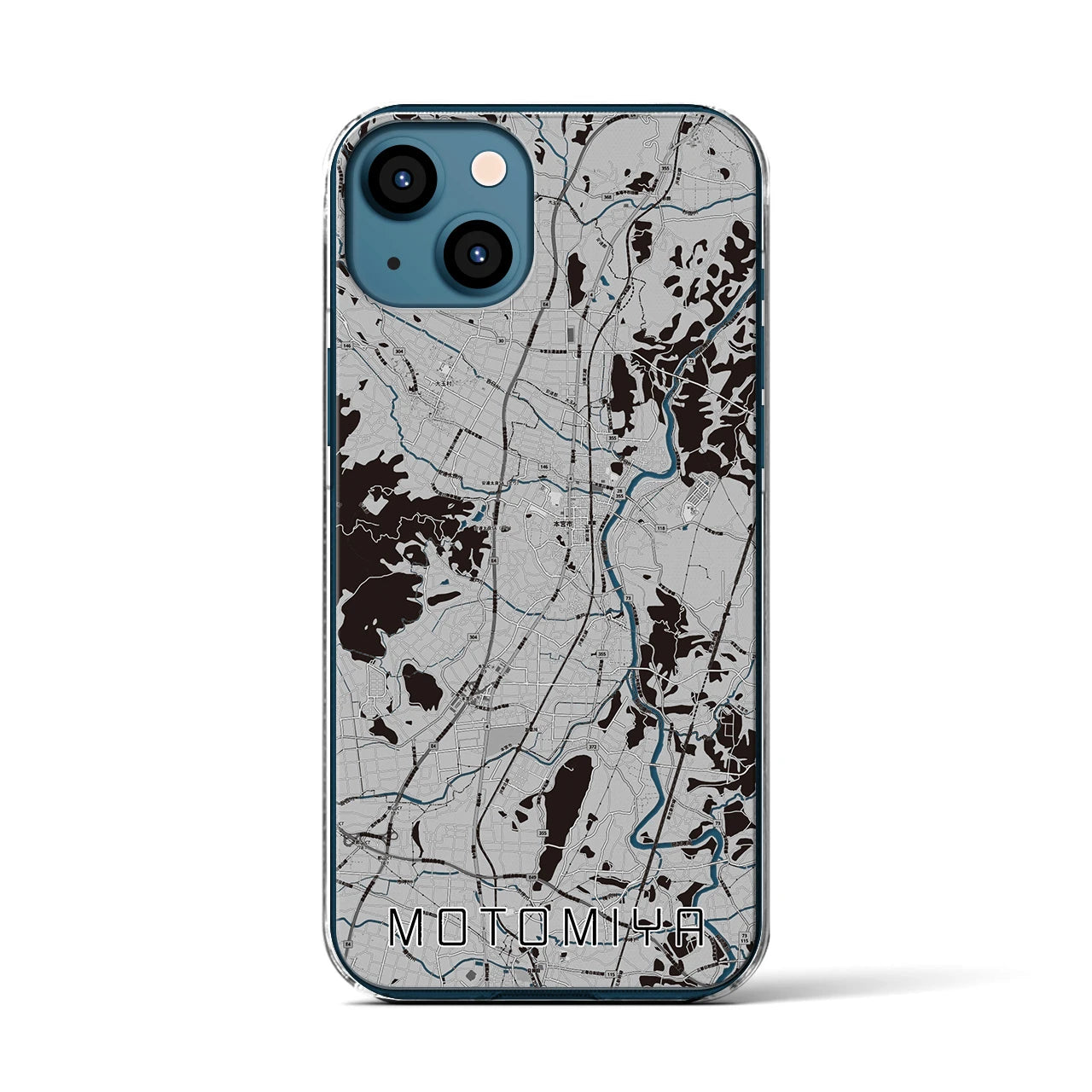 【本宮(福島県)】地図柄iPhoneケース(クリアタイプ)