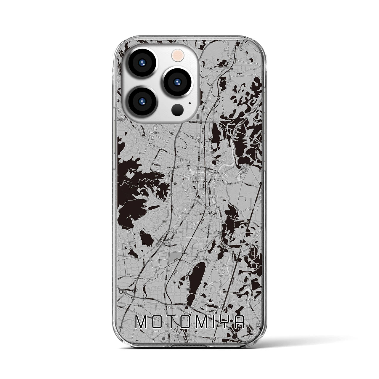 【本宮(福島県)】地図柄iPhoneケース(クリアタイプ)