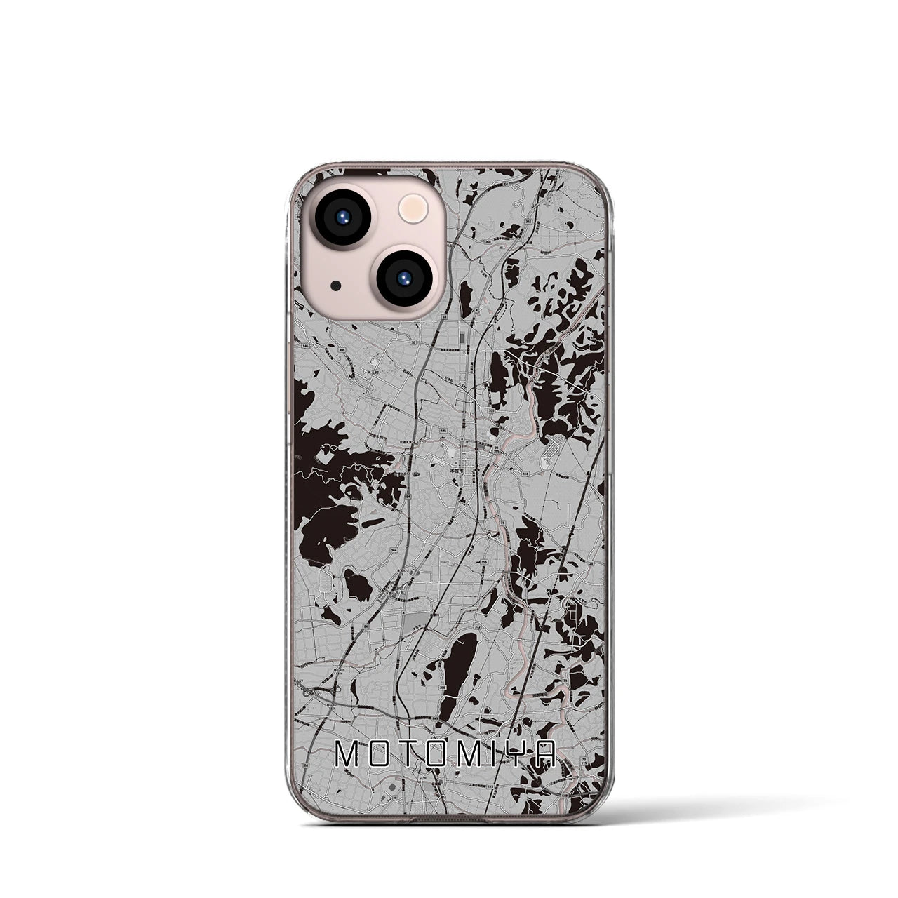 【本宮(福島県)】地図柄iPhoneケース(クリアタイプ)