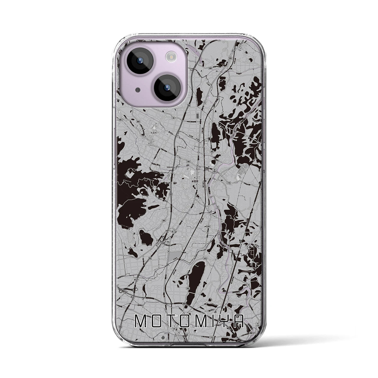 【本宮(福島県)】地図柄iPhoneケース(クリアタイプ)