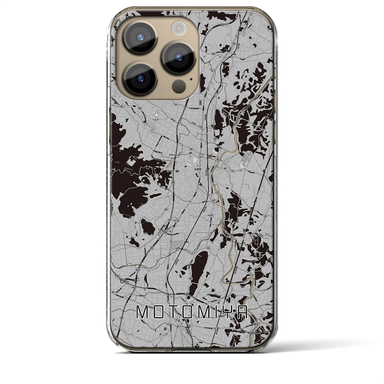 【本宮(福島県)】地図柄iPhoneケース(クリアタイプ)