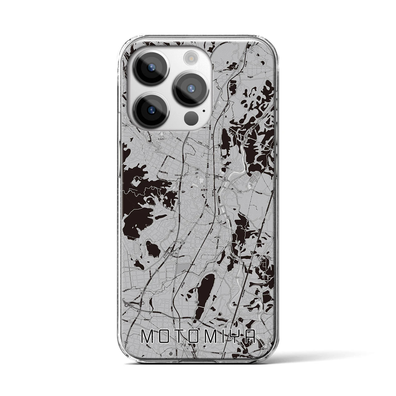 【本宮(福島県)】地図柄iPhoneケース(クリアタイプ)