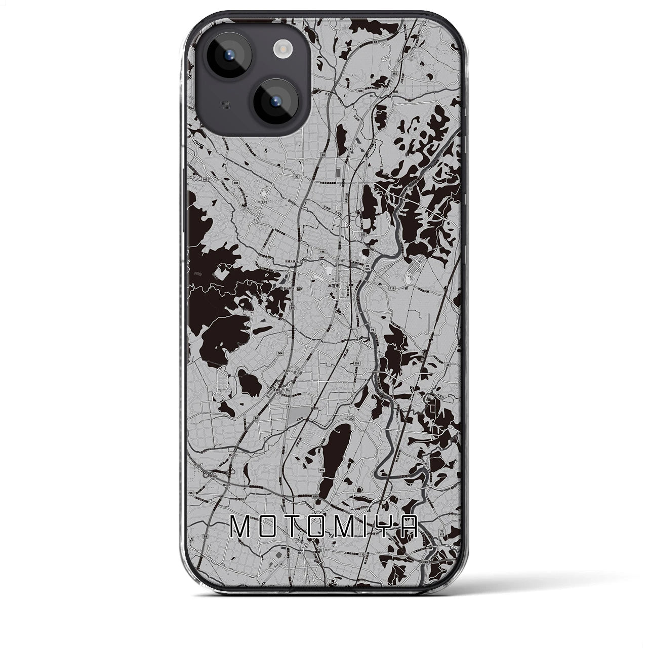 【本宮(福島県)】地図柄iPhoneケース(クリアタイプ)