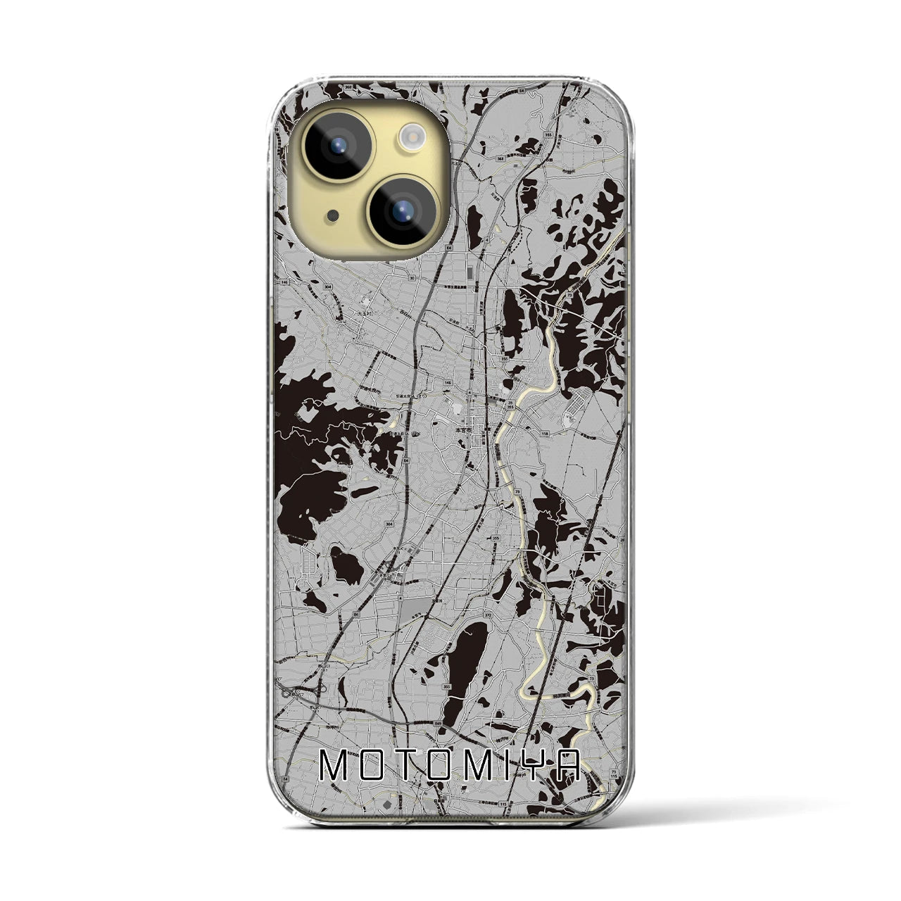 【本宮(福島県)】地図柄iPhoneケース(クリアタイプ)