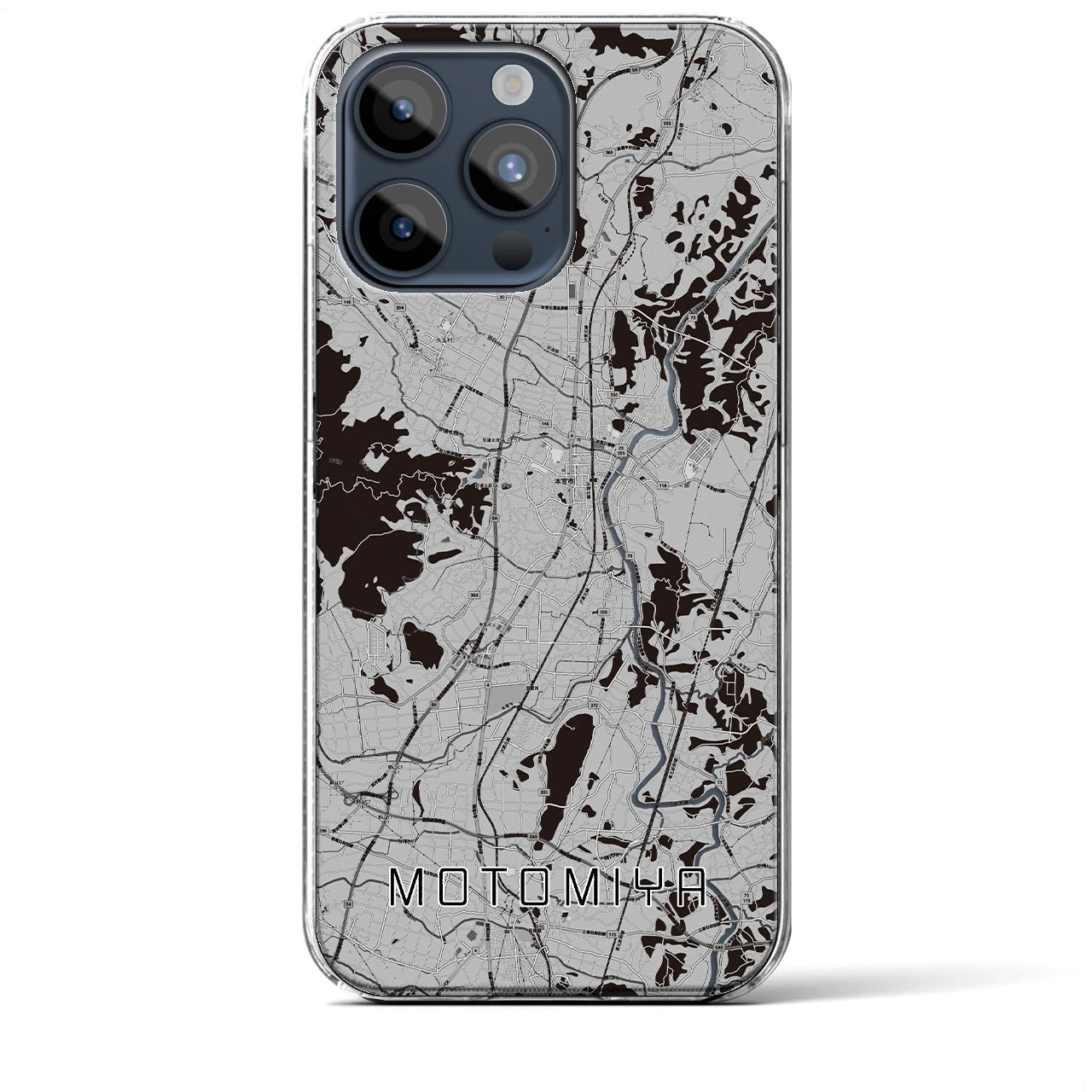 【本宮(福島県)】地図柄iPhoneケース(クリアタイプ)