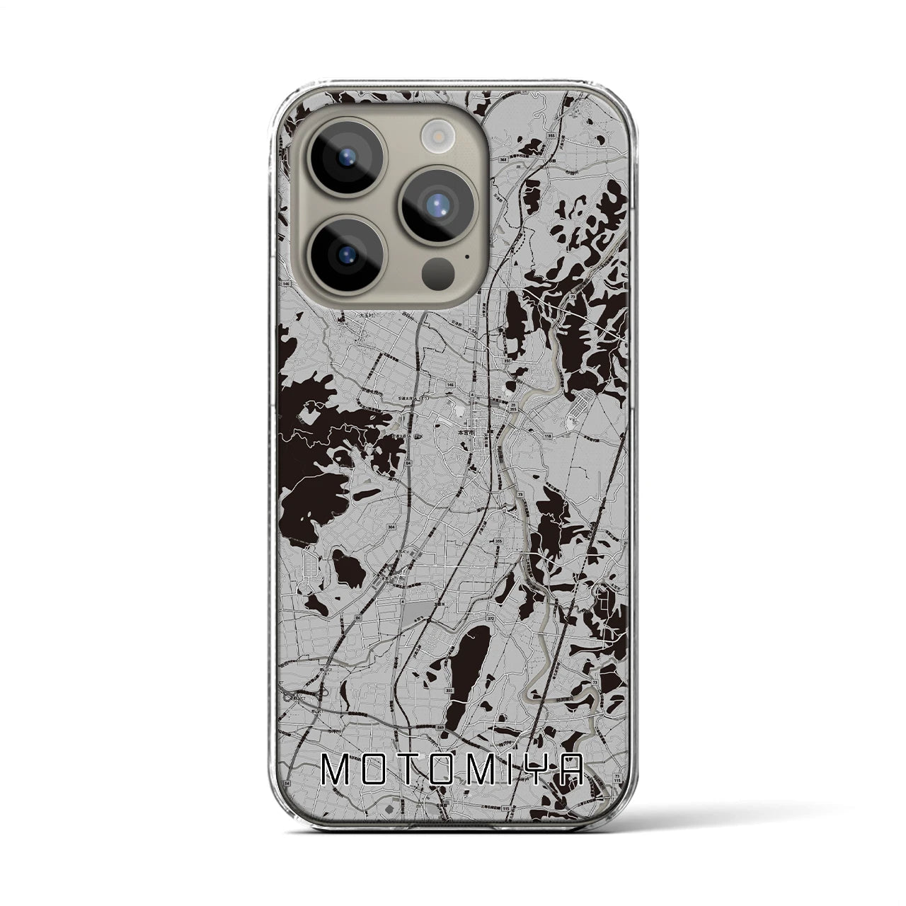 【本宮(福島県)】地図柄iPhoneケース(クリアタイプ)