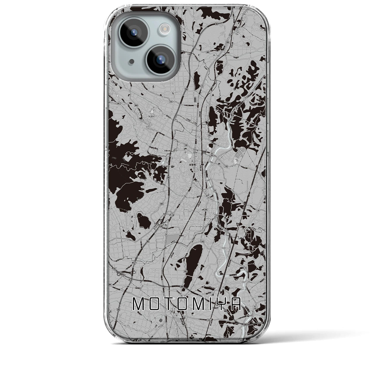 【本宮(福島県)】地図柄iPhoneケース(クリアタイプ)