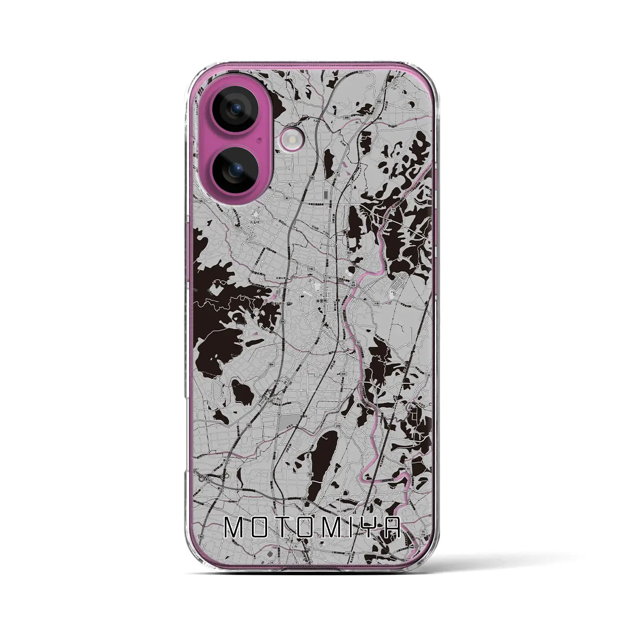 【本宮(福島県)】地図柄iPhoneケース(クリアタイプ)