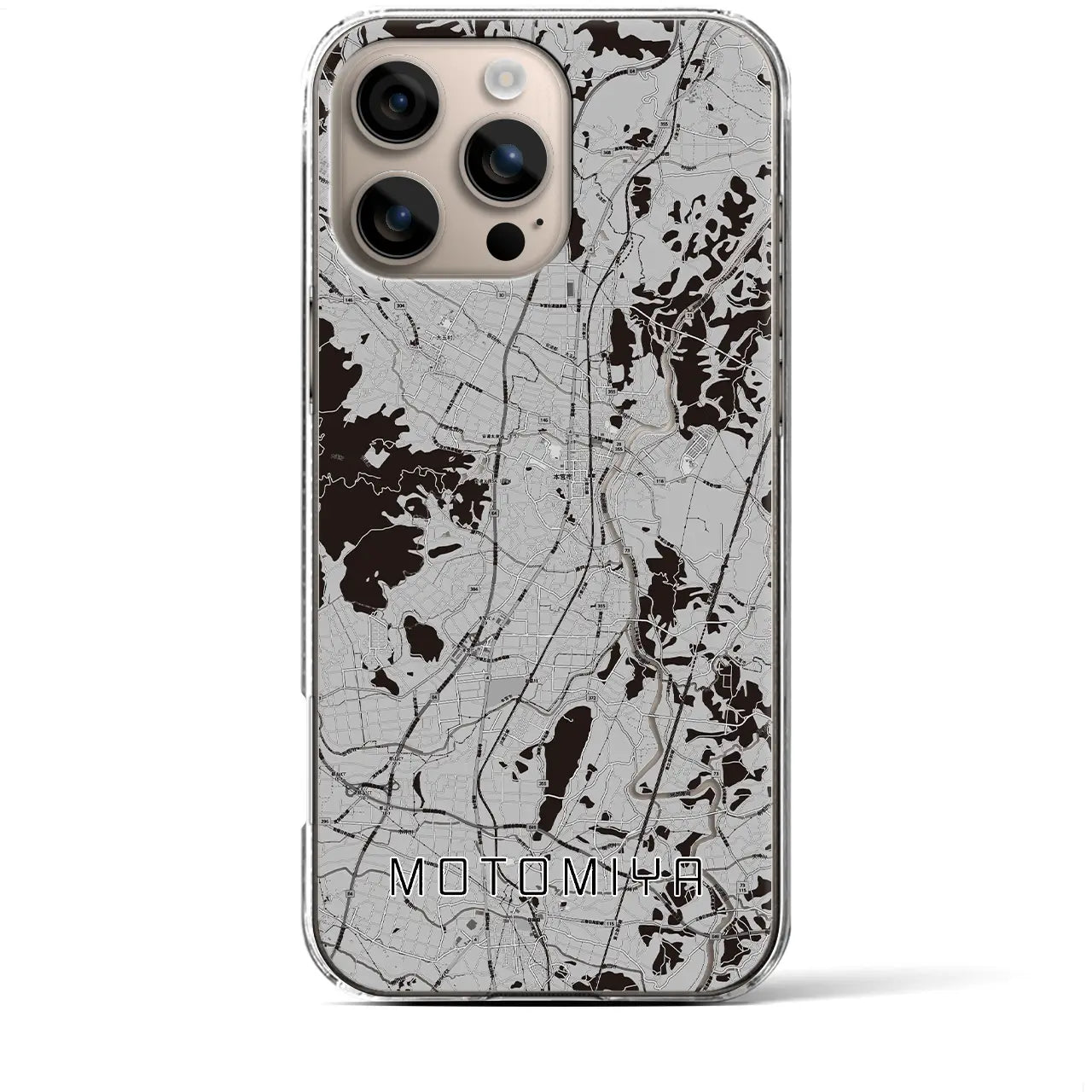 【本宮(福島県)】地図柄iPhoneケース(クリアタイプ)