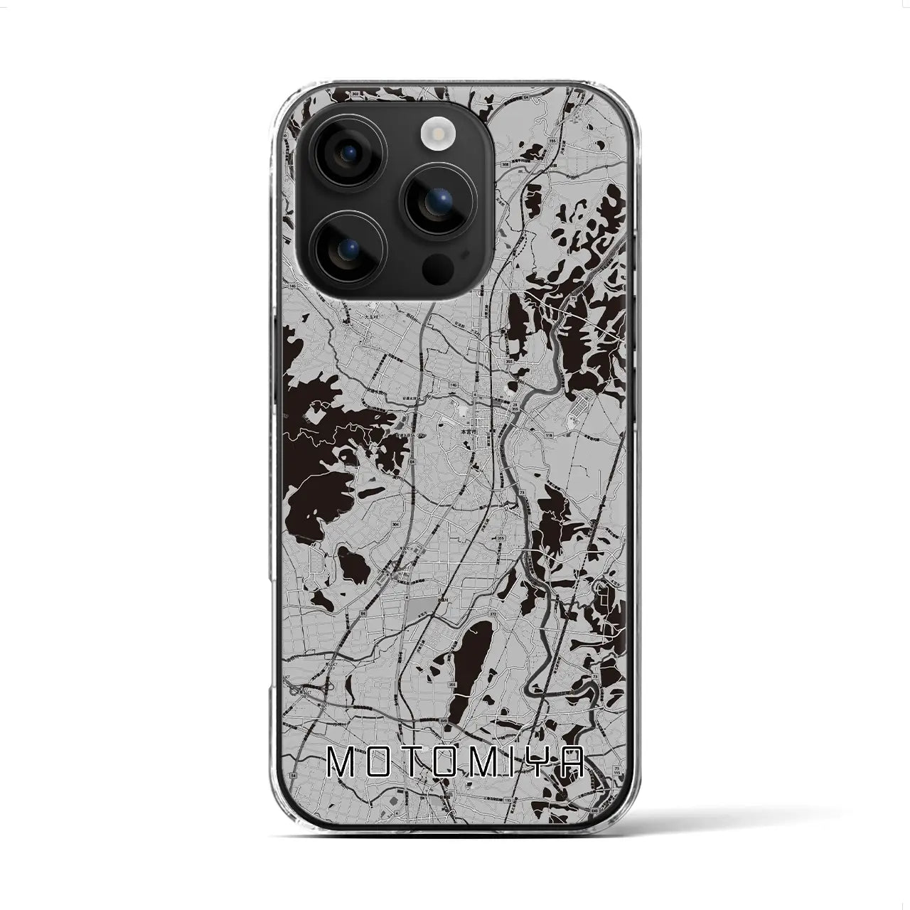 【本宮(福島県)】地図柄iPhoneケース(クリアタイプ)