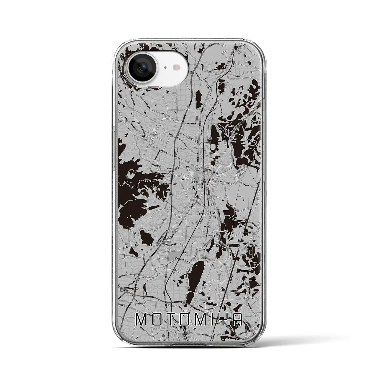 【本宮(福島県)】地図柄iPhoneケース(クリアタイプ)