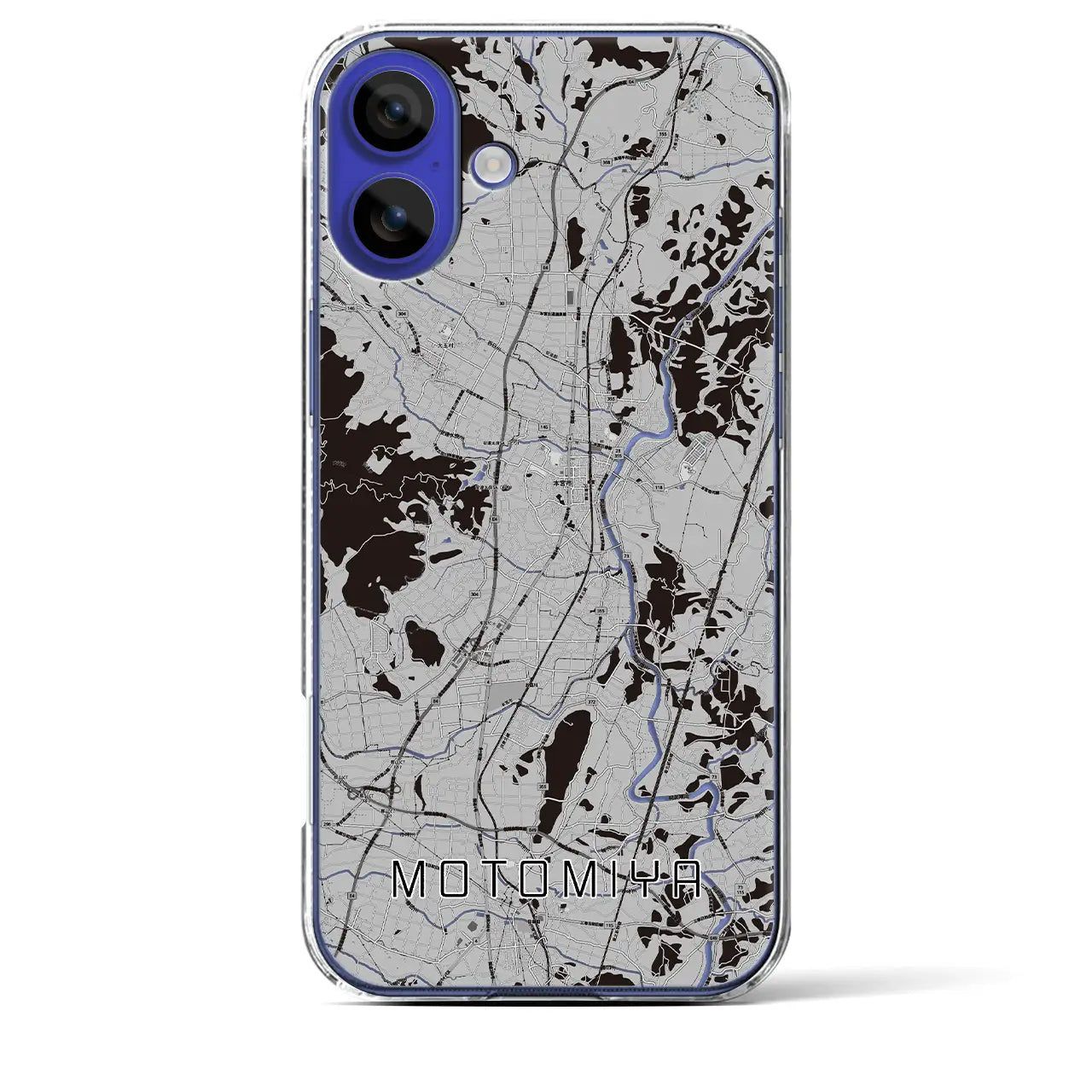 【本宮(福島県)】地図柄iPhoneケース(クリアタイプ)