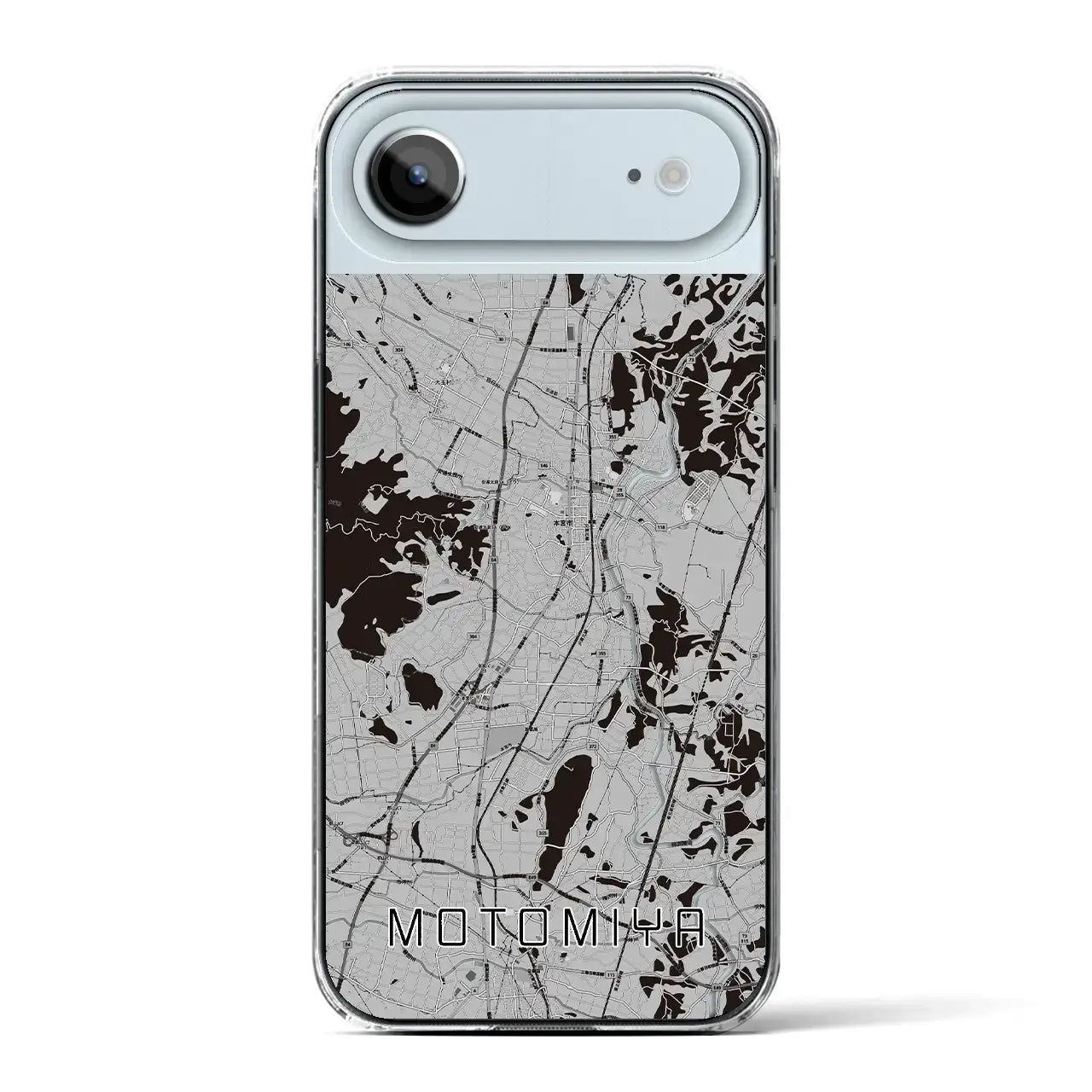 【本宮(福島県)】地図柄iPhoneケース(クリアタイプ)