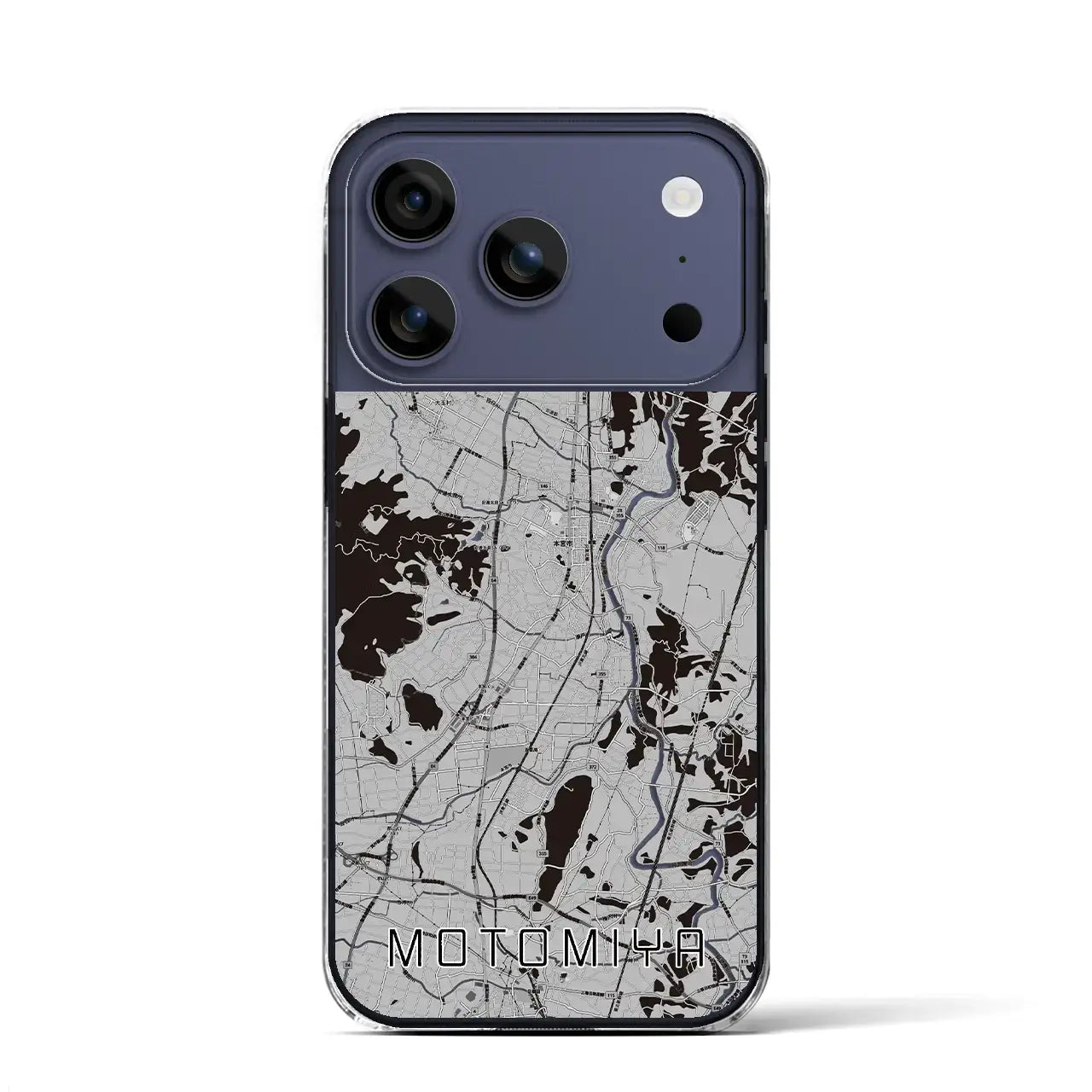 【本宮(福島県)】地図柄iPhoneケース(クリアタイプ)