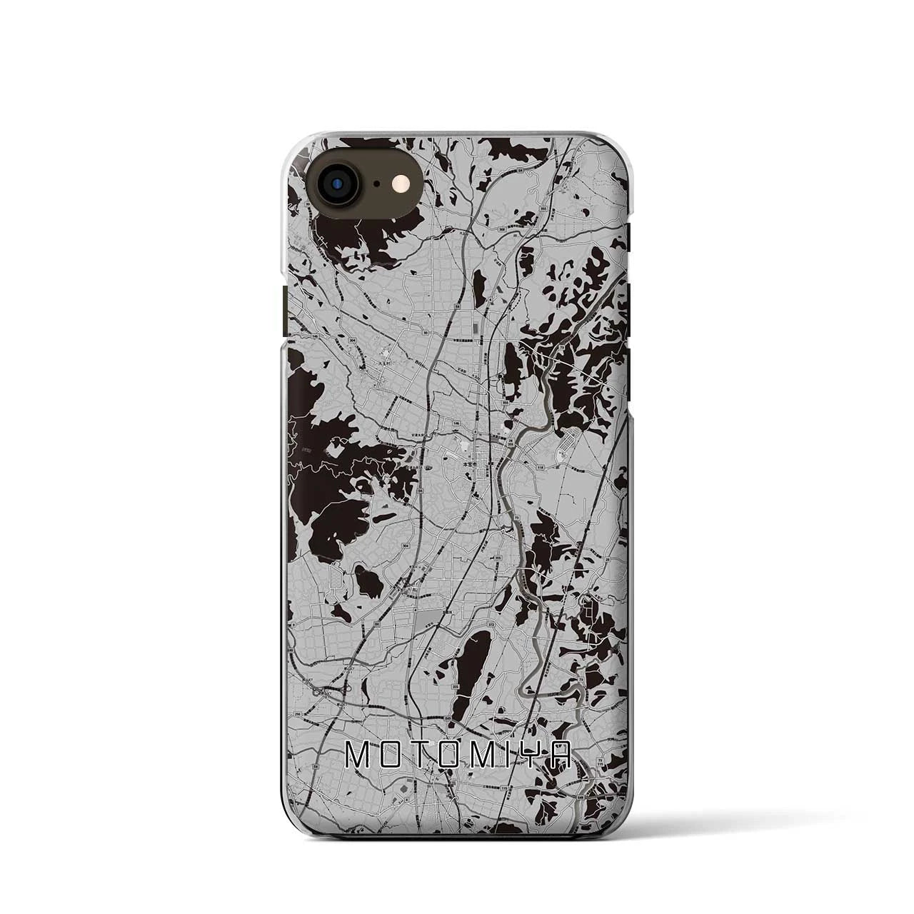 【本宮(福島県)】地図柄iPhoneケース(クリアタイプ)