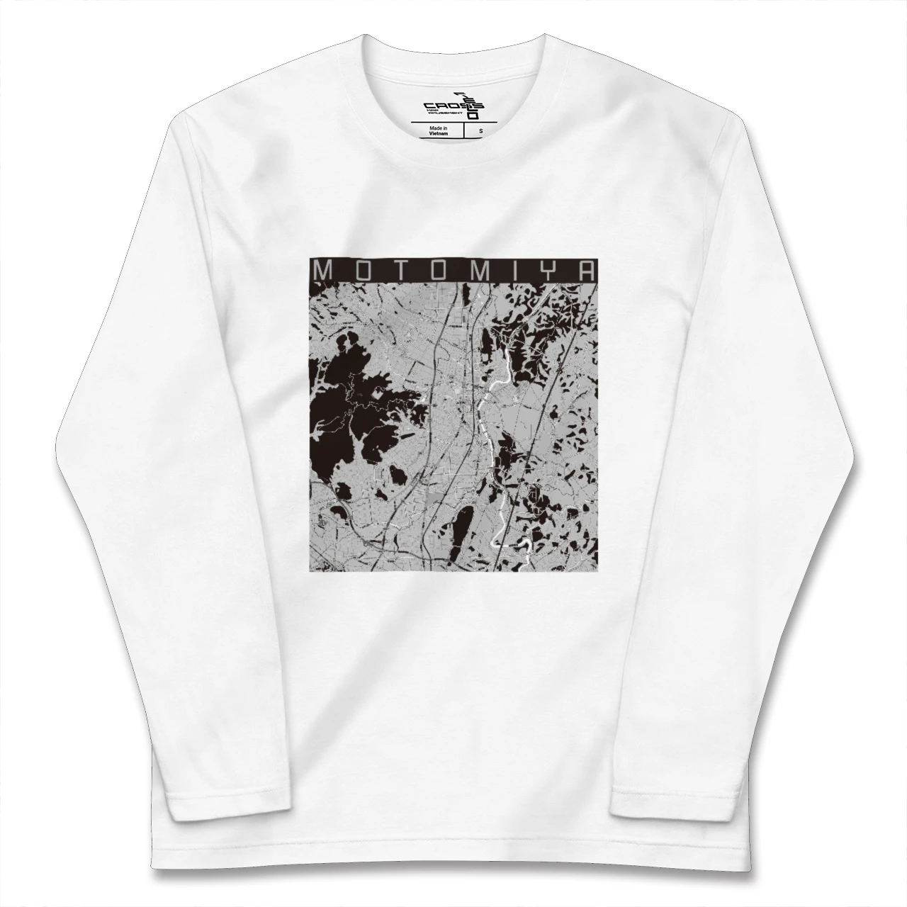 【本宮(福島県)(福島県)】地図柄ロングスリーブTシャツ