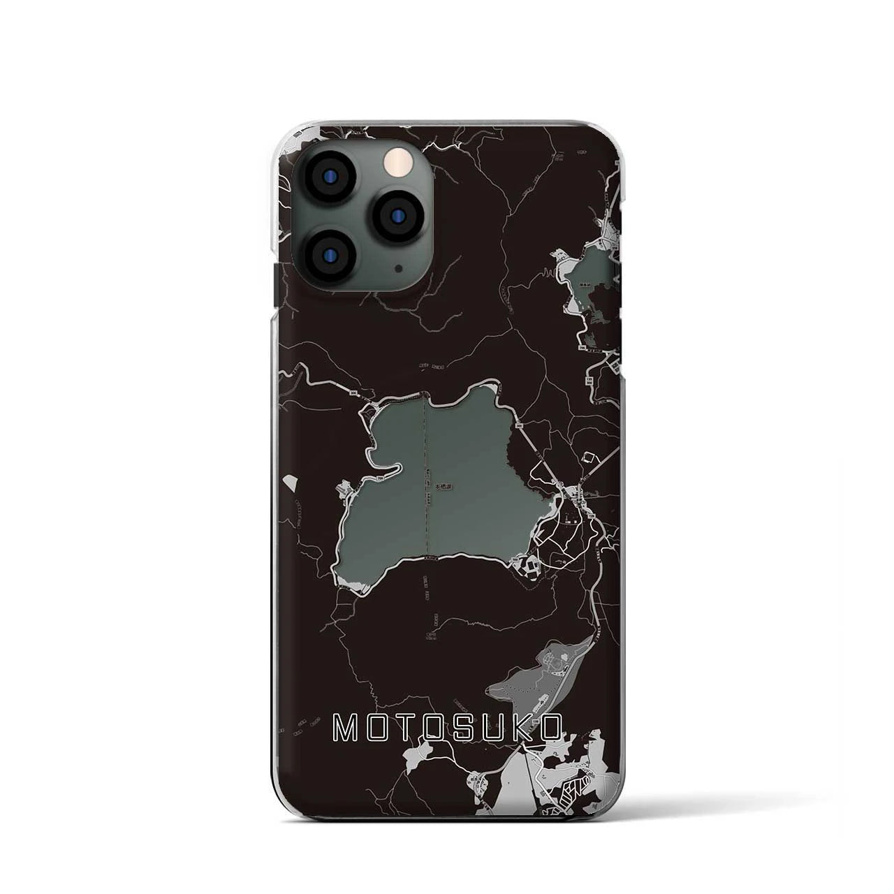 【本栖湖(山梨県)】地図柄iPhoneケース(クリアタイプ)