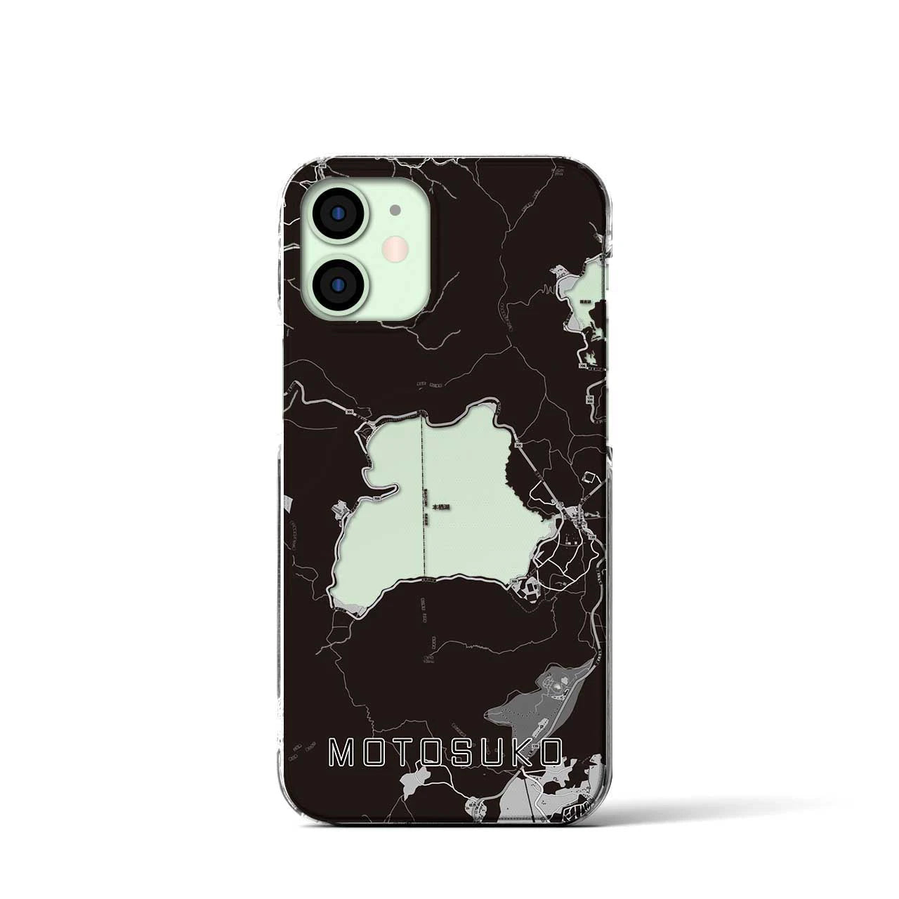 【本栖湖(山梨県)】地図柄iPhoneケース(クリアタイプ)