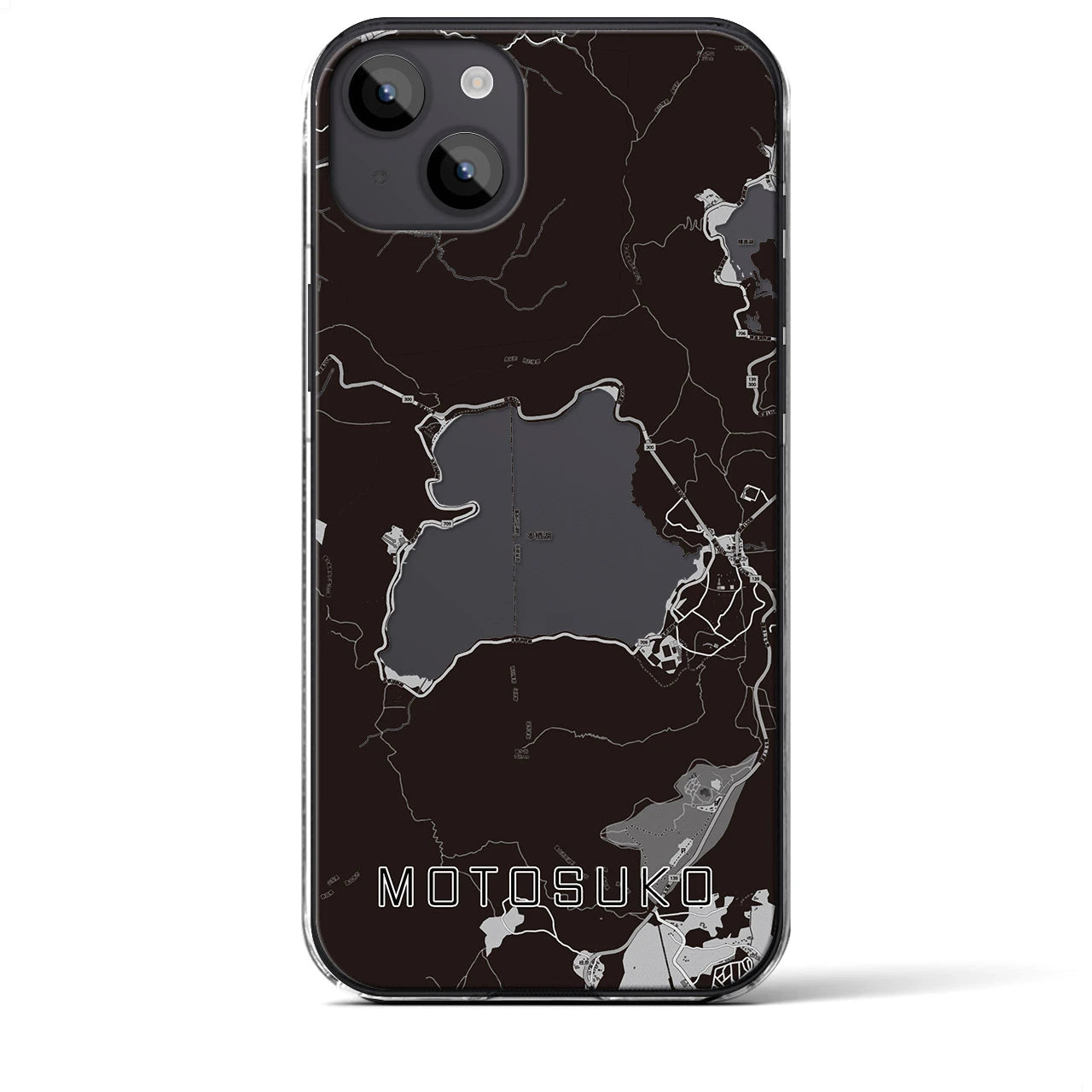 【本栖湖(山梨県)】地図柄iPhoneケース(クリアタイプ)