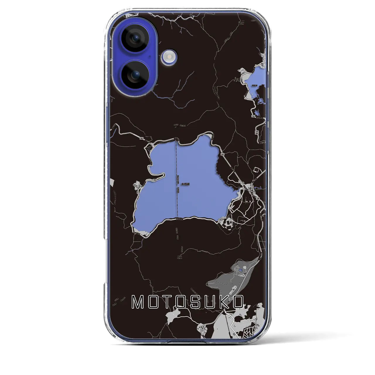 【本栖湖(山梨県)】地図柄iPhoneケース(クリアタイプ)