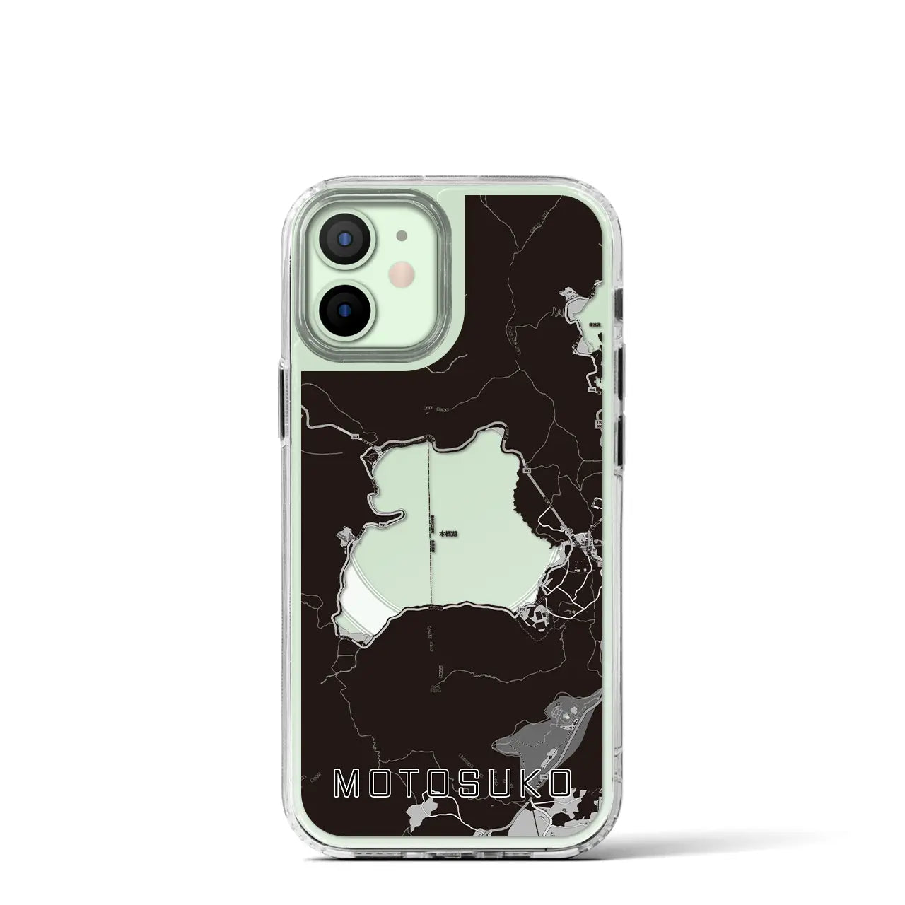 【本栖湖(山梨県)】地図柄iPhoneケース(MagSafeタイプ)