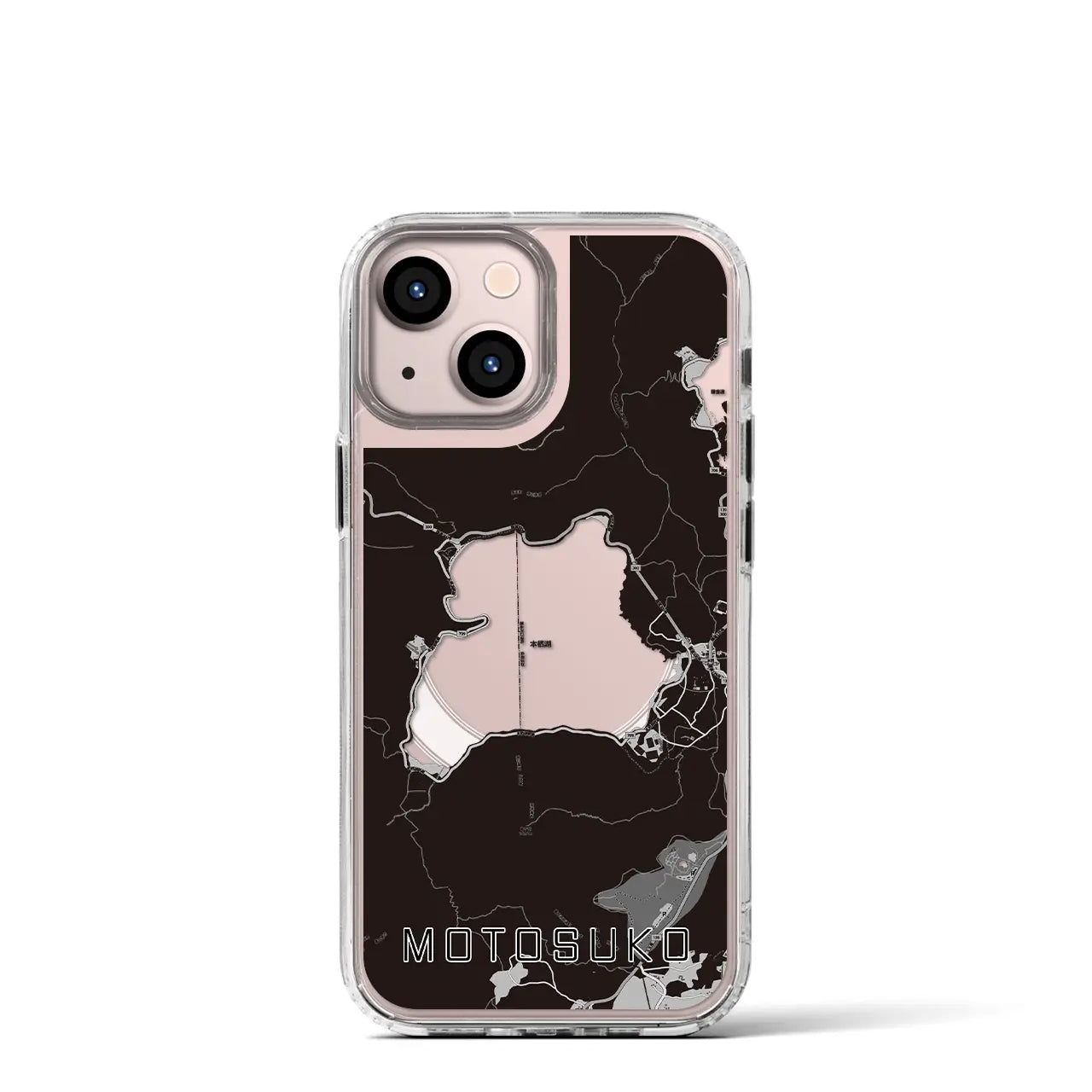 【本栖湖(山梨県)】地図柄iPhoneケース(MagSafeタイプ)