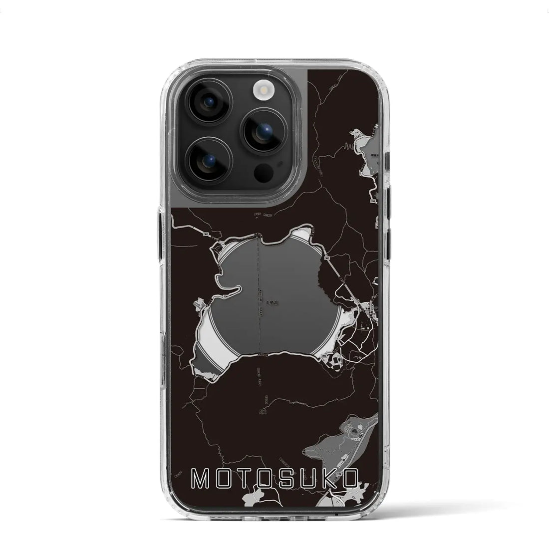 【本栖湖(山梨県)】地図柄iPhoneケース(MagSafeタイプ)