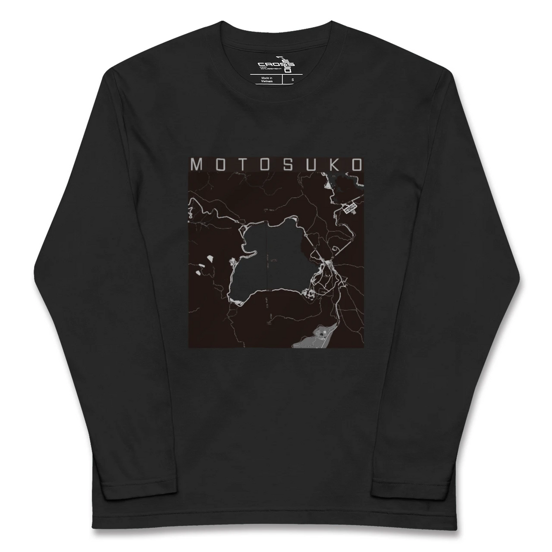 【本栖湖(山梨県)】地図柄ロングスリーブTシャツ