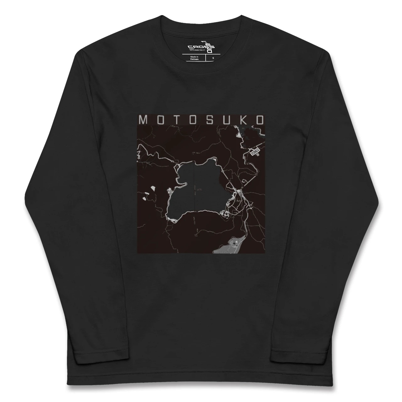 【本栖湖(山梨県)】地図柄ロングスリーブTシャツ